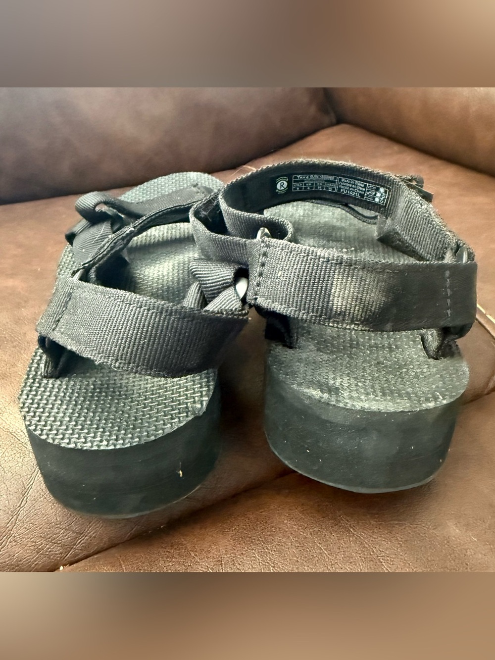 Teva Black Adjustable Strap Platform Sandals